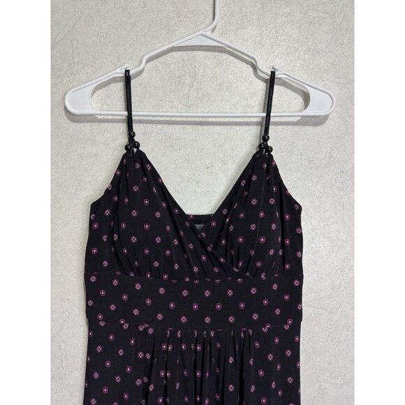 American Living Floral Paisley Purple Maxi Dress Strappy Beaded Beach Boho Sz 4 - Picture 7 of 14